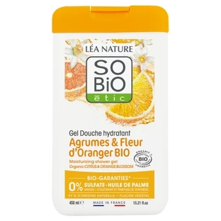 Gel de ducha hidratante con cítricos y azahar de Léa Nature SO BIO étic, 450 ml