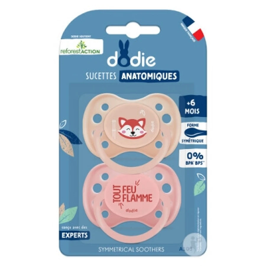 Dodie 2 chupetes anatómicos de silicona +6 meses