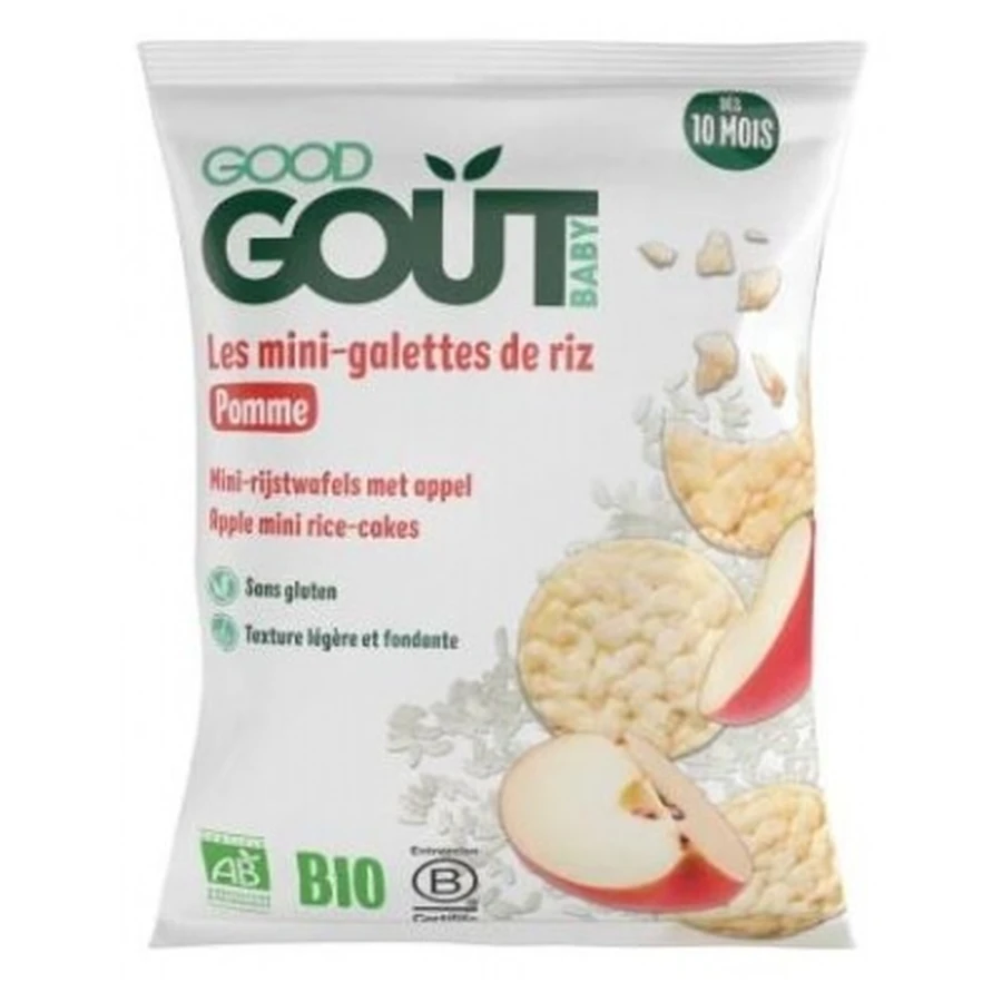 Good Goût Organic Apple Mini Rice Cakes, For Ages 10 Months and Up, 40 g