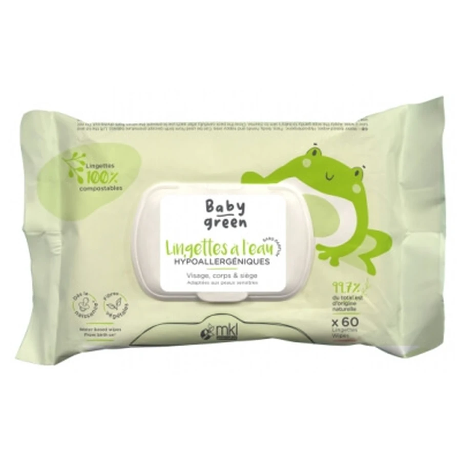MKL Green Nature Baby Green biologische vochtige doekjes, 60 stuks