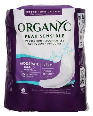 Organyc Urinary Incontinence Normal 12 Organic Pads