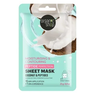 Mascarilla de tela hidratante y modeladora «Peptide Perfection» de Organic Shop