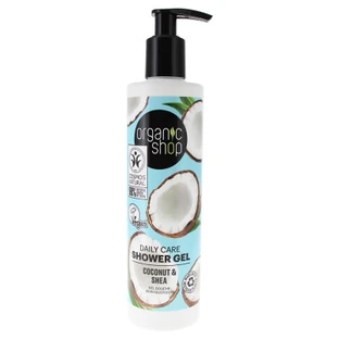 Gel de ducha Organic Shop para el cuidado diario con coco y manteca de karité, 280 ml
