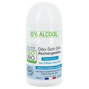 Léa Nature SO BIO étic 24-Stunden-Deodorant mit nachfüllbarem Roll-on aus Bio-Aloe-Vera-Saft, 50 ml