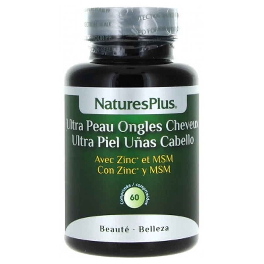 Natures Plus Ultra voor huid, nagels en haar met MSM, 60 tabletten