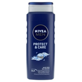 Gel de ducha 3 en 1 Nivea Men Protect & Care para el cuerpo, para viaje y para el cabello, 500 ml
