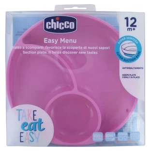 Chicco siliconen bord met vakjes en zuignap, vanaf 12 maanden