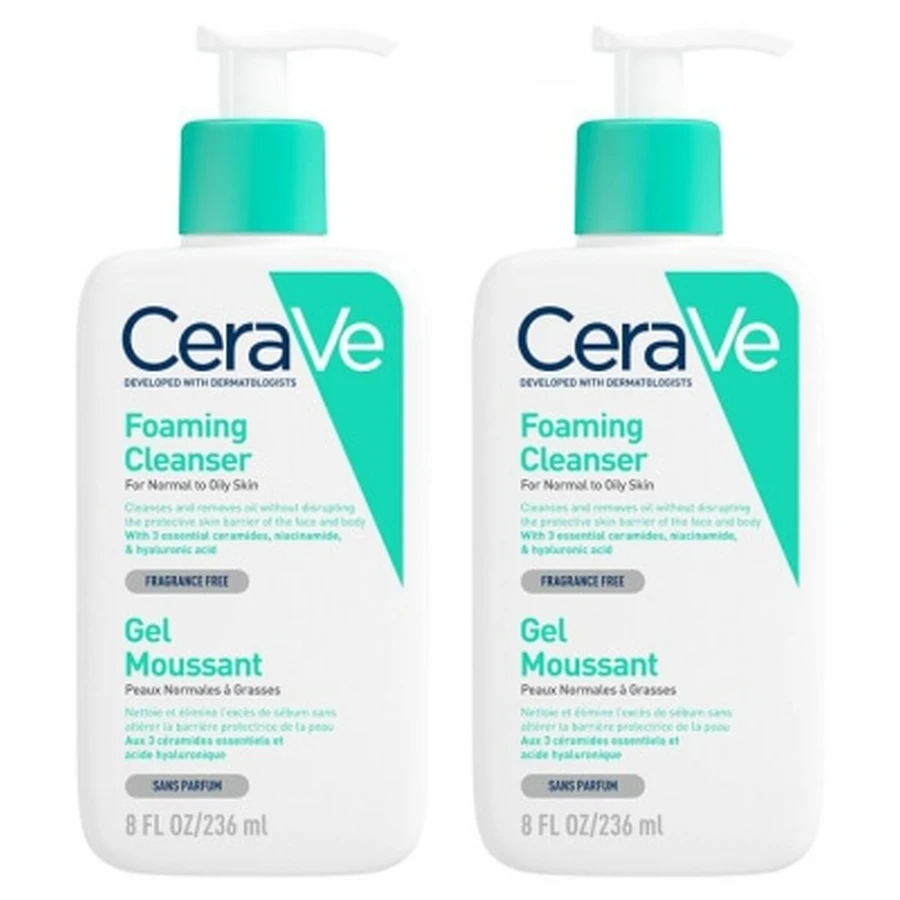 Gel espumoso CeraVe, paquete de 2 (236 ml cada uno)
