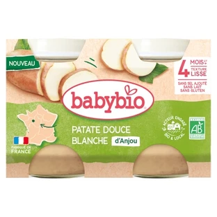 Babybio White Sweet Potato, 4 Months and Up, Organic, 2 Jars of 130 g
