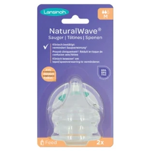 Lansinoh Natural Wave 2 Sauger, mittlerer Durchfluss