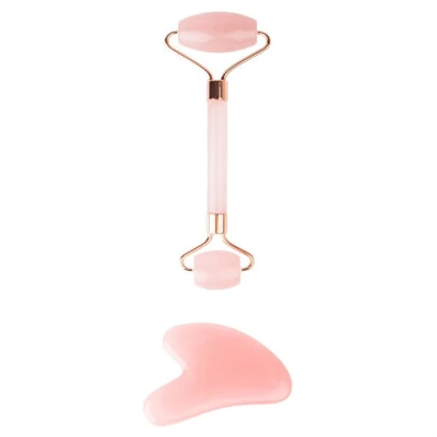 Brushworks roze roller van kunsthars & gua sha