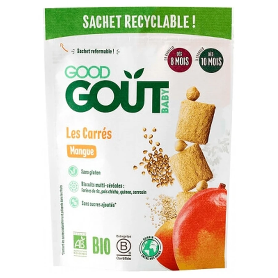 Good Goût Bio-Mango-Quadrate, für Babys ab 8 Monaten, 50 g