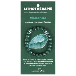 PharmaGem Crystal Therapy Malachite Bracelet, 8 mm