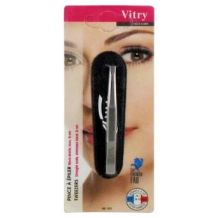Vitry Face Care roestvrijstalen pincet met rechte punt, 8 cm