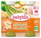 Babybio: patatas, guisantes y jamón — A partir de los 8 meses — Ecológico — 2 tarros de 200 g cada uno