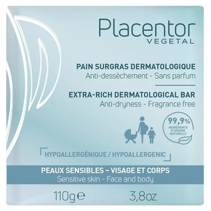 Placentor Végétal Dermatological Moisturizing Soap 110 g