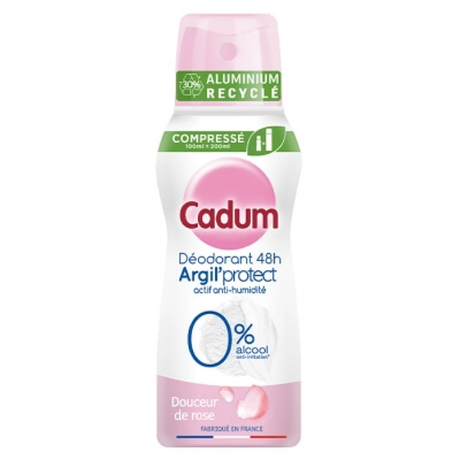 Cadum Argil'Protect 48-Stunden-Deodorant „Soft Rose“ Spray, 100 ml