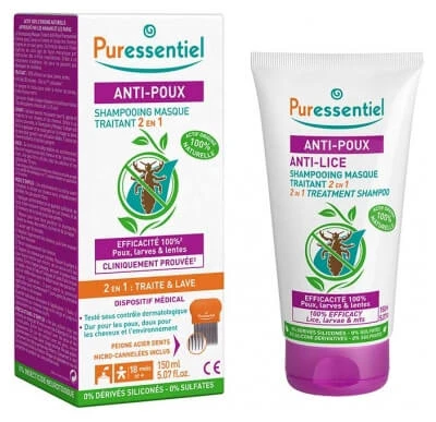 Puressentiel Anti-Lice 2-in-1 Treatment Shampoo and Mask, 150 ml