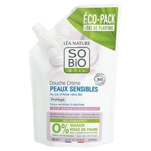 Crema de ducha Léa Nature SO BIO étic para piel sensible, recambio ecológico y orgánico, 650 ml