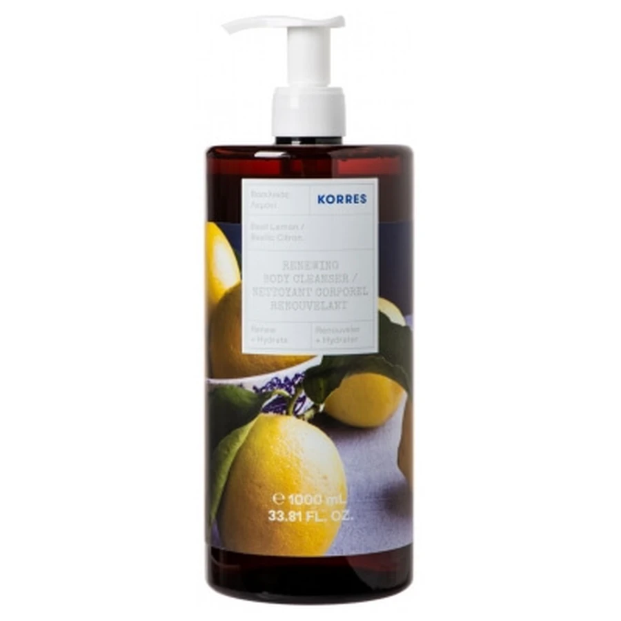 Korres douchegel met basilicum en citroen, 1 l