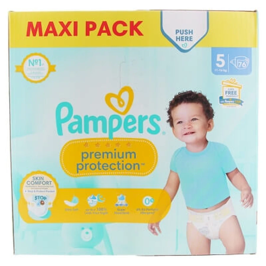 Pampers Premium Protection talla 5, 76 pañales (11–16 kg)