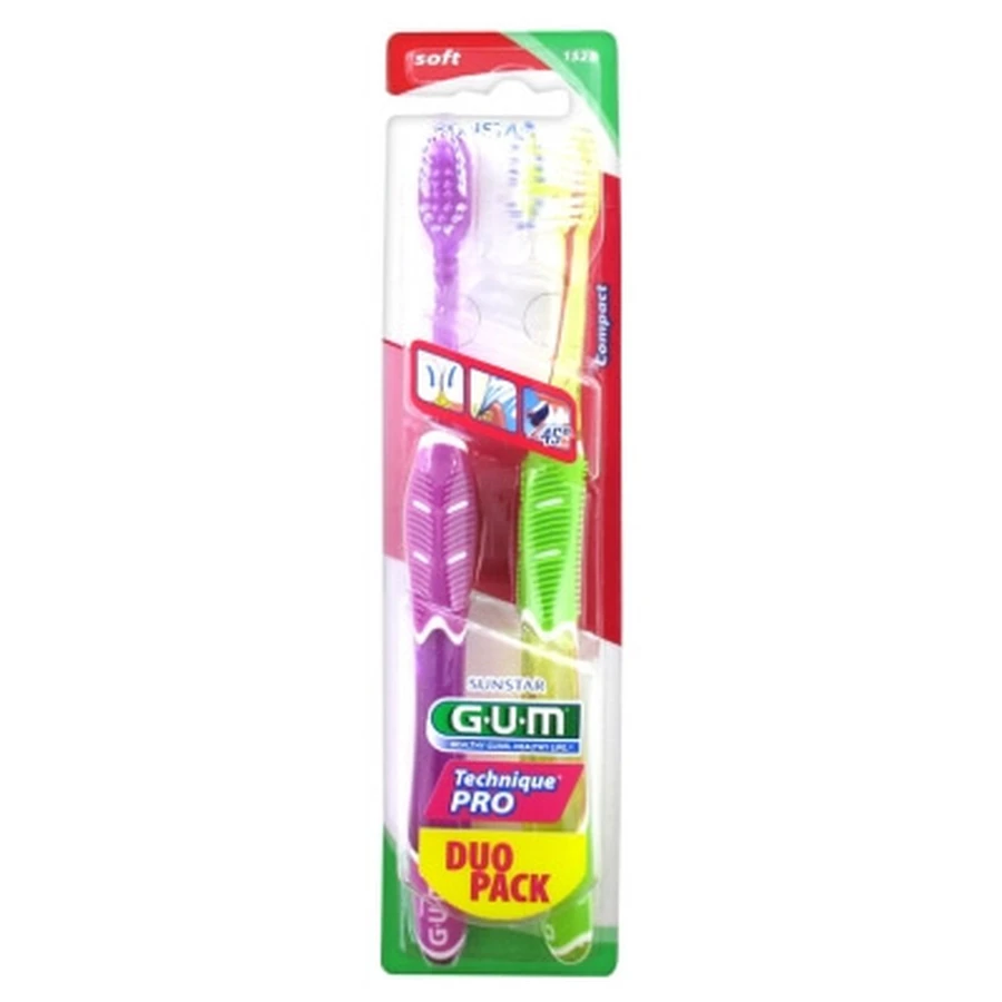 GUM Technique Pro Duo Pack: 2 Soft Toothbrushes 1525