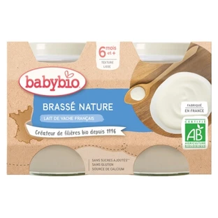 Babybio Brassé Nature 6 Mois et + Bio 2 Pots de 130 g