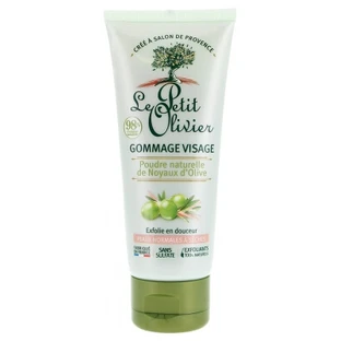Exfoliante facial natural en polvo con huesos de aceituna de Le Petit Olivier, 75 ml