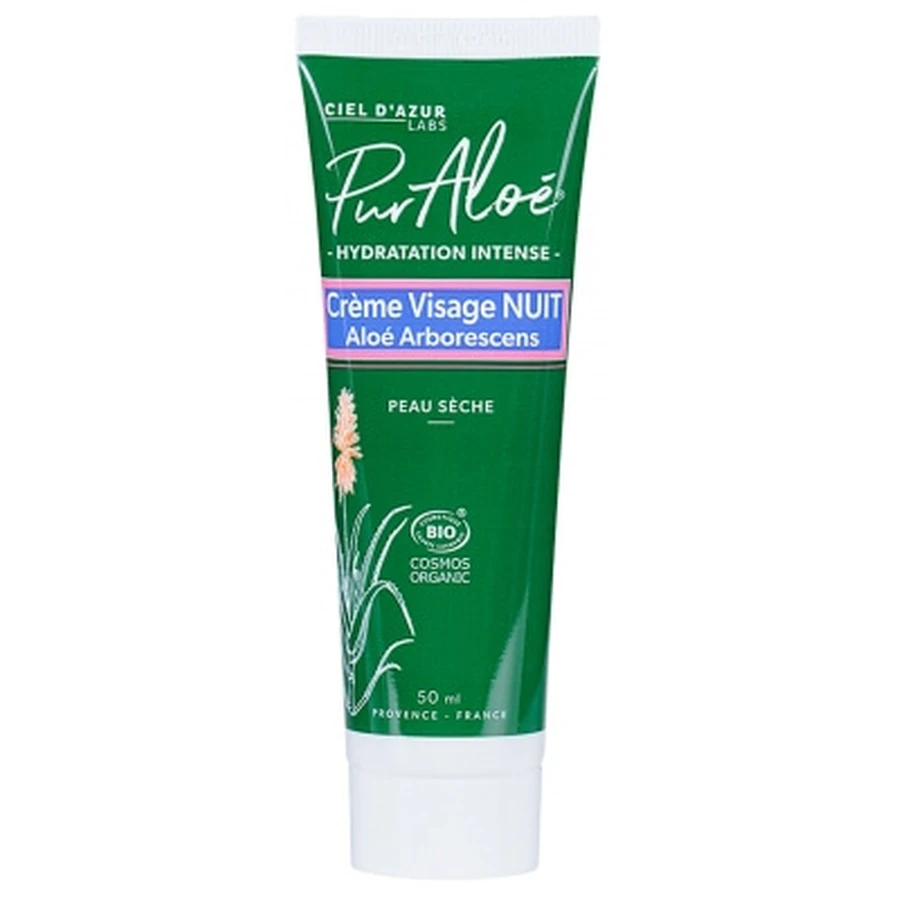 Pur Aloé Cremă de noapte bio pentru față cu hidratare intensă 50 ml