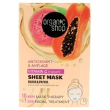 Organic Shop Antioxidant & Anti-Aging Guava & Papaya Sheet Mask, 1 Mask, 25 g