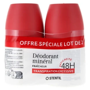 Stentil Mineral Deodorant for Freshness and Excessive Sweating, 48-Hour Protection, 2-Pack (50 ml each)