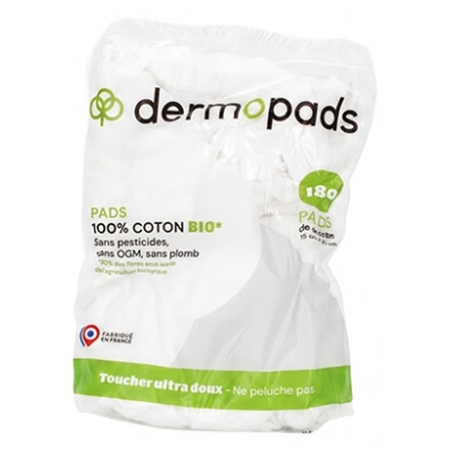 Dermopads – Rechteckige Pads aus Bio-Baumwolle, 180 Stück