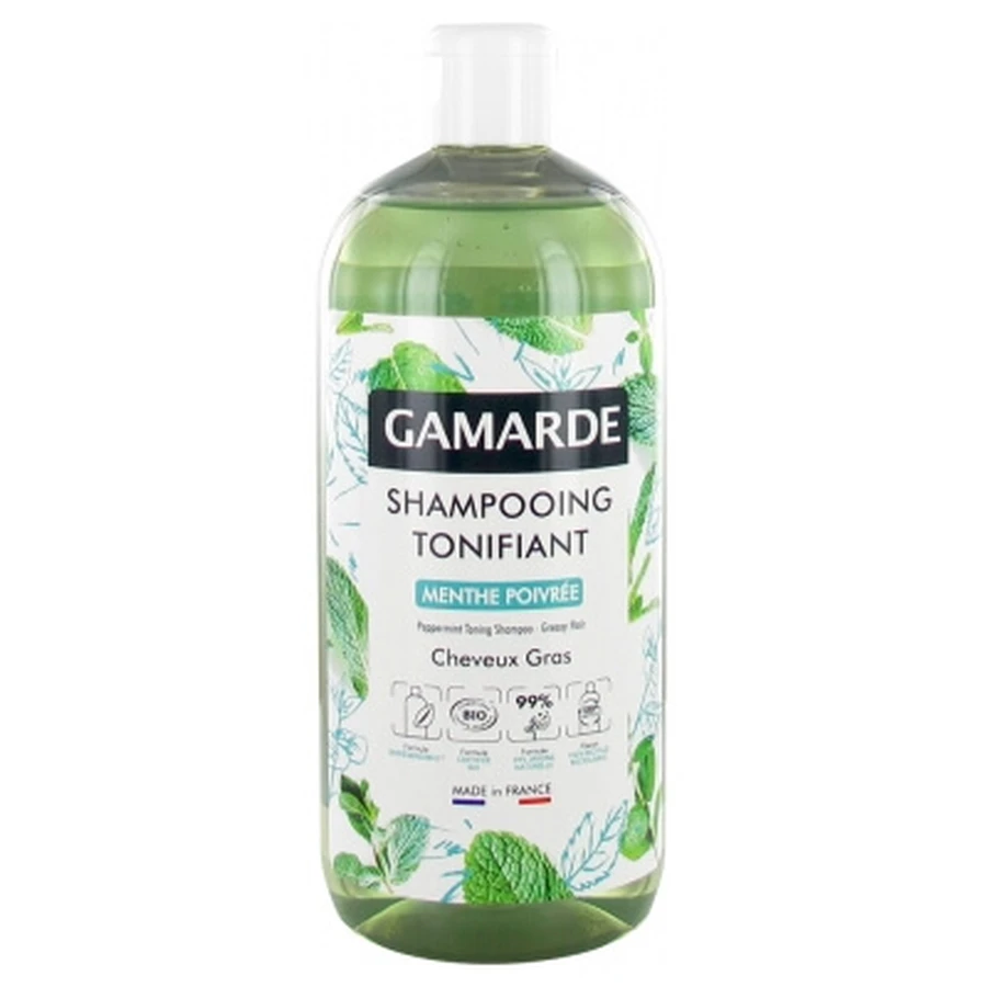 Gamarde Biologische Pepermunt Verfrissende Shampoo voor Vettig Haar, 500 ml