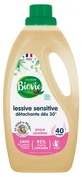 Biovie Sensitive Waschmittel mit Fleckenentferner, wirksam ab 30 °C, für empfindliche Haut, 2 l
