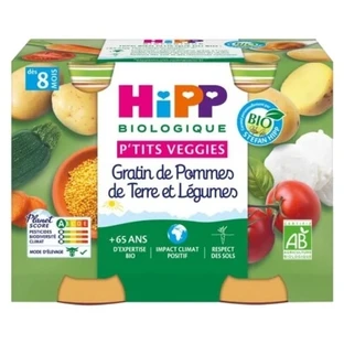 HiPP P'tits Veggies Potato and Vegetable Gratin, for ages 8 months and up, Organic, 2 jars