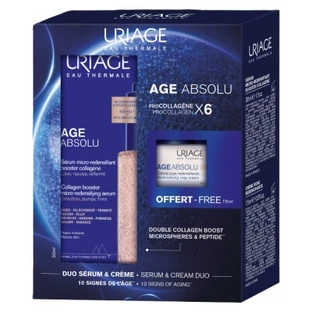Uriage Age Absolu Micro-Redensifying Serum with Collagen Booster 30 ml + Free Redensifying Rose Cream 15 ml