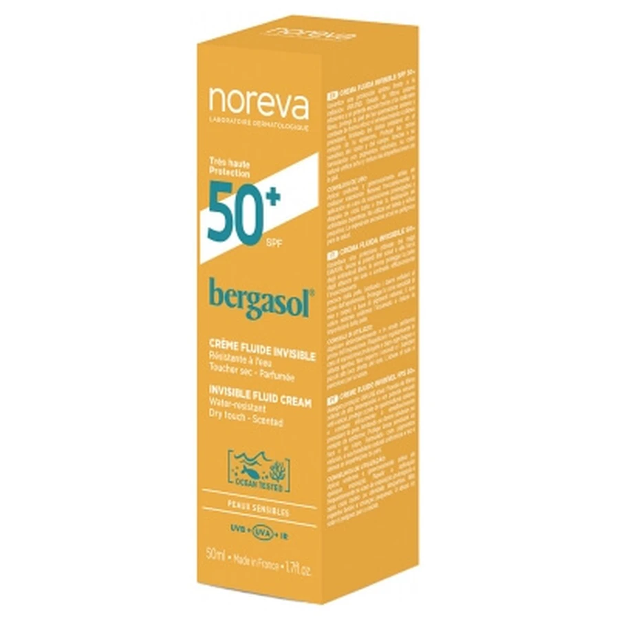 Noreva Bergasol Expert Fluid-Creme mit unsichtbarem Finish LSF 50+ 50 ml