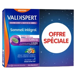 Valdispert Sommeil Intégral, 2er-Pack mit je 30 doppelschichtigen Tabletten, Sonderangebot