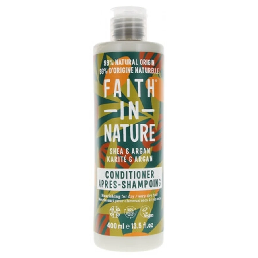 Acondicionador de Faith In Nature con manteca de karité y aceite de argán para cabello seco a muy seco, 400 ml