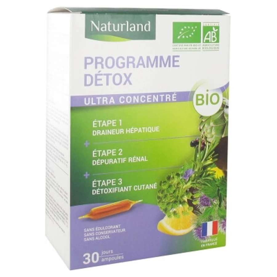 Naturland 3-in-1-Bio-Entgiftungsprogramm, 30 Ampullen à 10 ml
