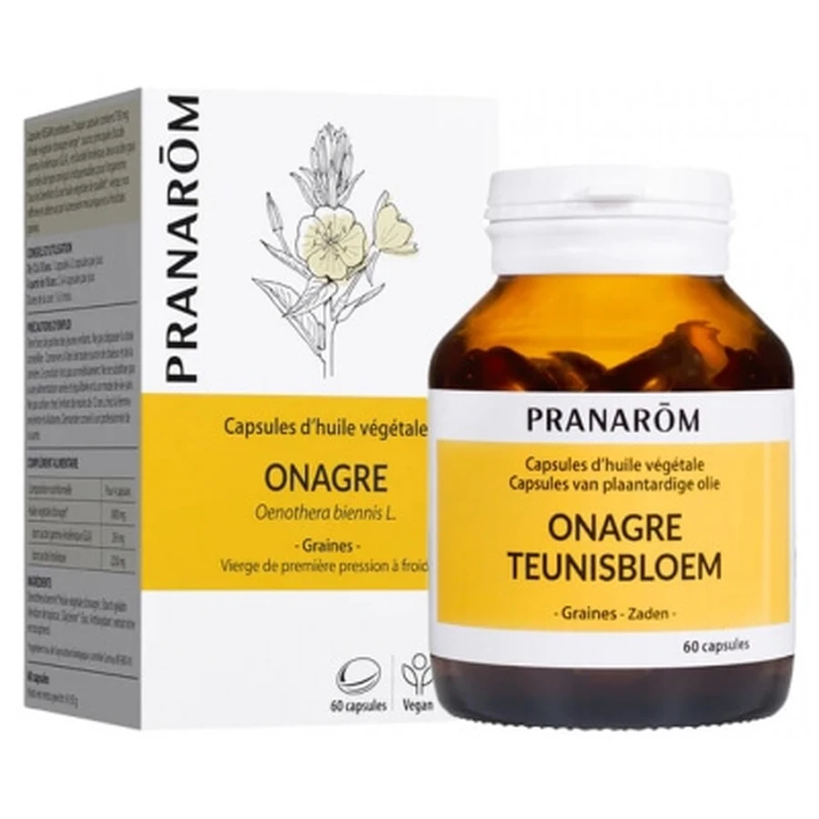 Pranarôm Evening Primrose Vegetable Oil Capsules, 60 Capsules