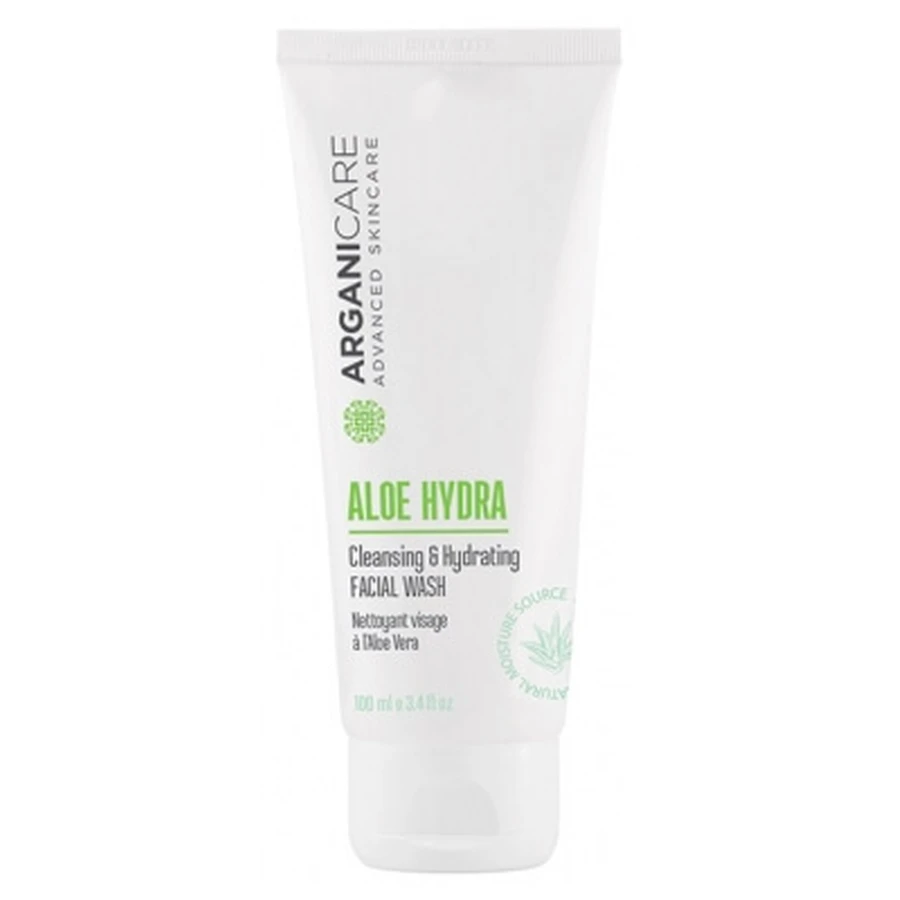Limpiador facial hidratante con aloe de Arganicare, 100 ml
