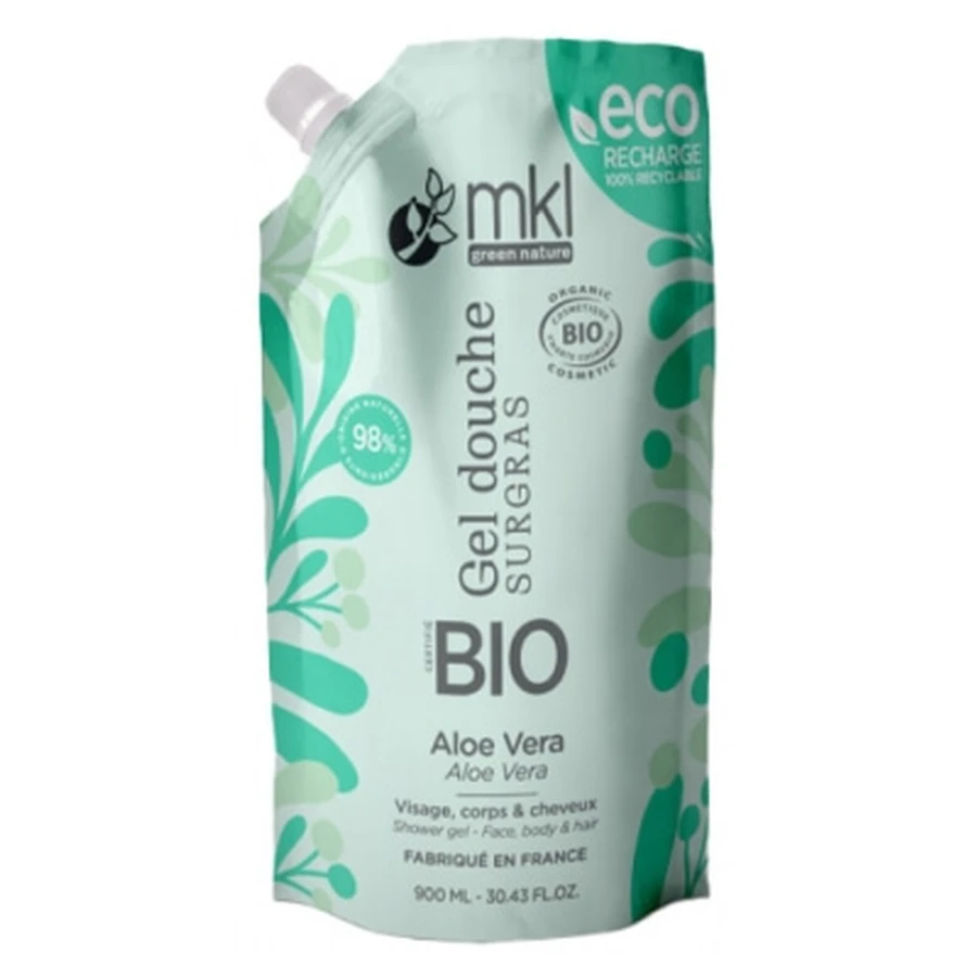 MKL Green Nature Aloe Vera Ultra-Feuchtigkeitsspendendes Duschgel, Bio-Nachfüllpackung, 900 ml