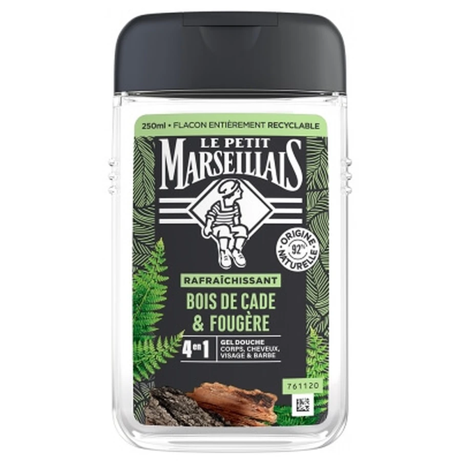 Le Petit Marseillais Gel Douche Rafraîchissant 4en1 Bois de Cade & Fougère 250 ml