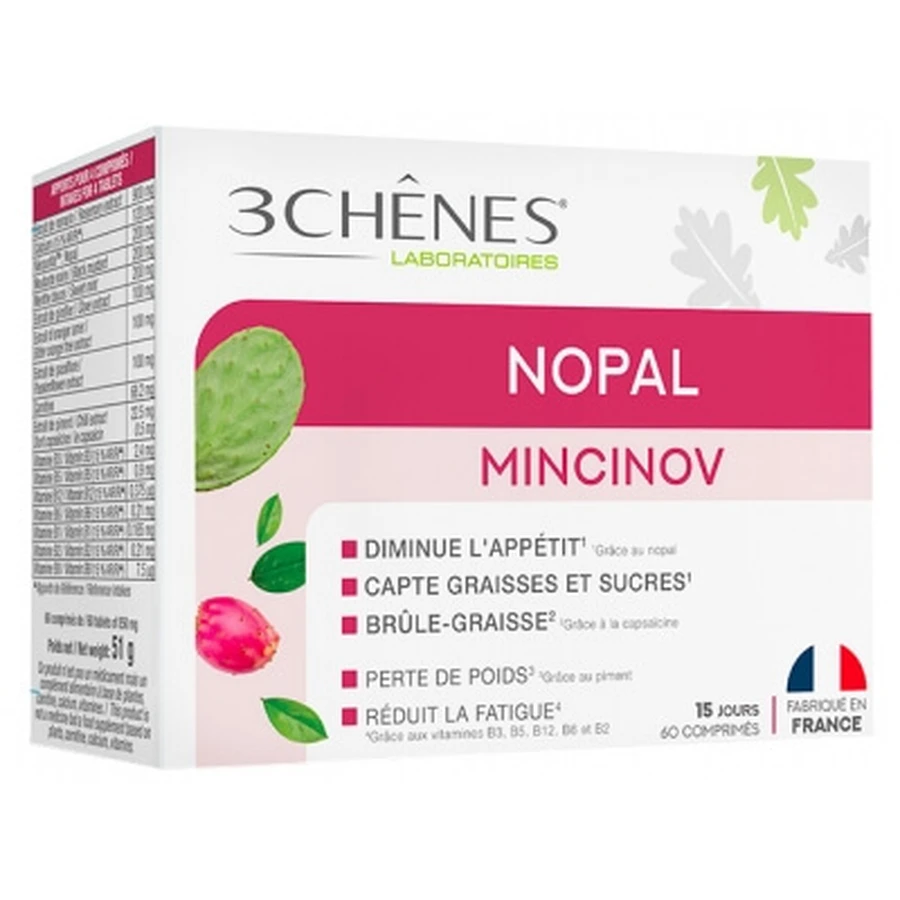 Les 3 Chênes Nopal Mincinov, 60 comprimidos