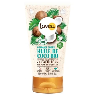 Exfoliante corporal de aceite de coco ecológico Lovea, 150 ml