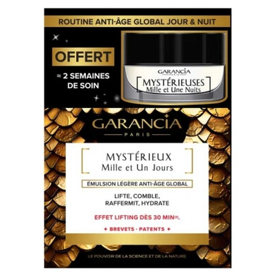 Garancia „Mysterious Thousand and One Days“ Anti-Aging-Tagesemulsion 30 ml + „Mysterious Thousand and One Nights“ Anti-Aging-Nachtcreme 10 ml (Geschenk)