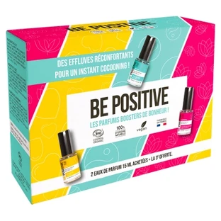 Be Positive Organic "Relax Love & Harmony" Comforting Fragrances Eau de Parfum Gift Set: 2 x 15 ml + 15 ml Free