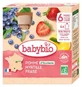 Babybio Pomme Myrtille Fraise 6 Mois et + Bio 4 Gourdes de 90 g