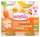 Babybio Carotte Butternut de Provence, Poulet Fermier du Poitou Riz de Camargue 6 Mois et + Bio 2 Pots de 200 g